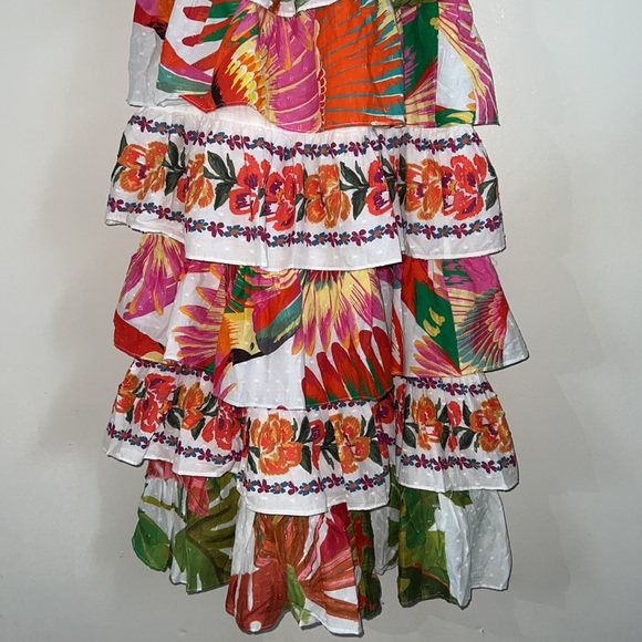 Farm Rio Mixed Prints Layered Tiered Floral Dress - Picture 5 of 12